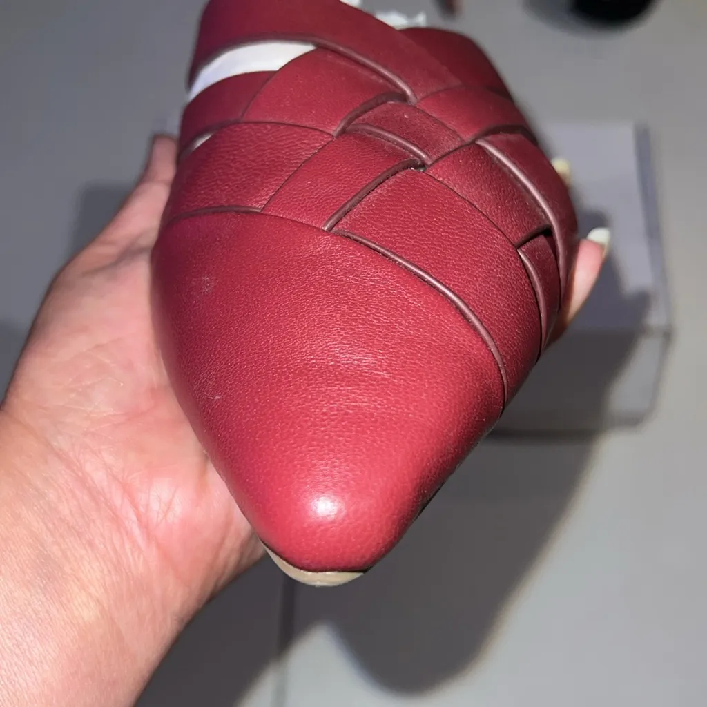 Birdies The Dove Burgundy Crossed leather Slip-On Flats 9.5 - Image 11