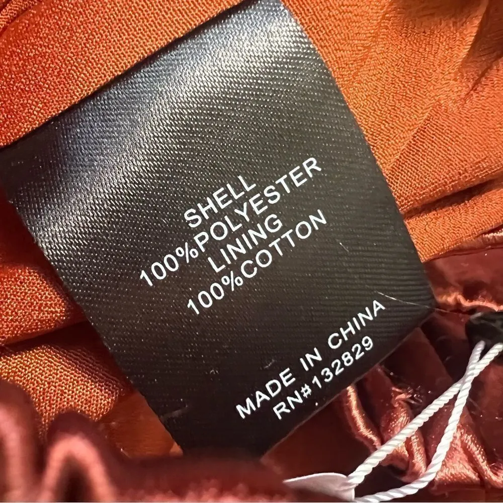 Lovers & Friends Tristan Jogger Satin Side Slit Pants Rust Terracotta Brown NWT - Image 14