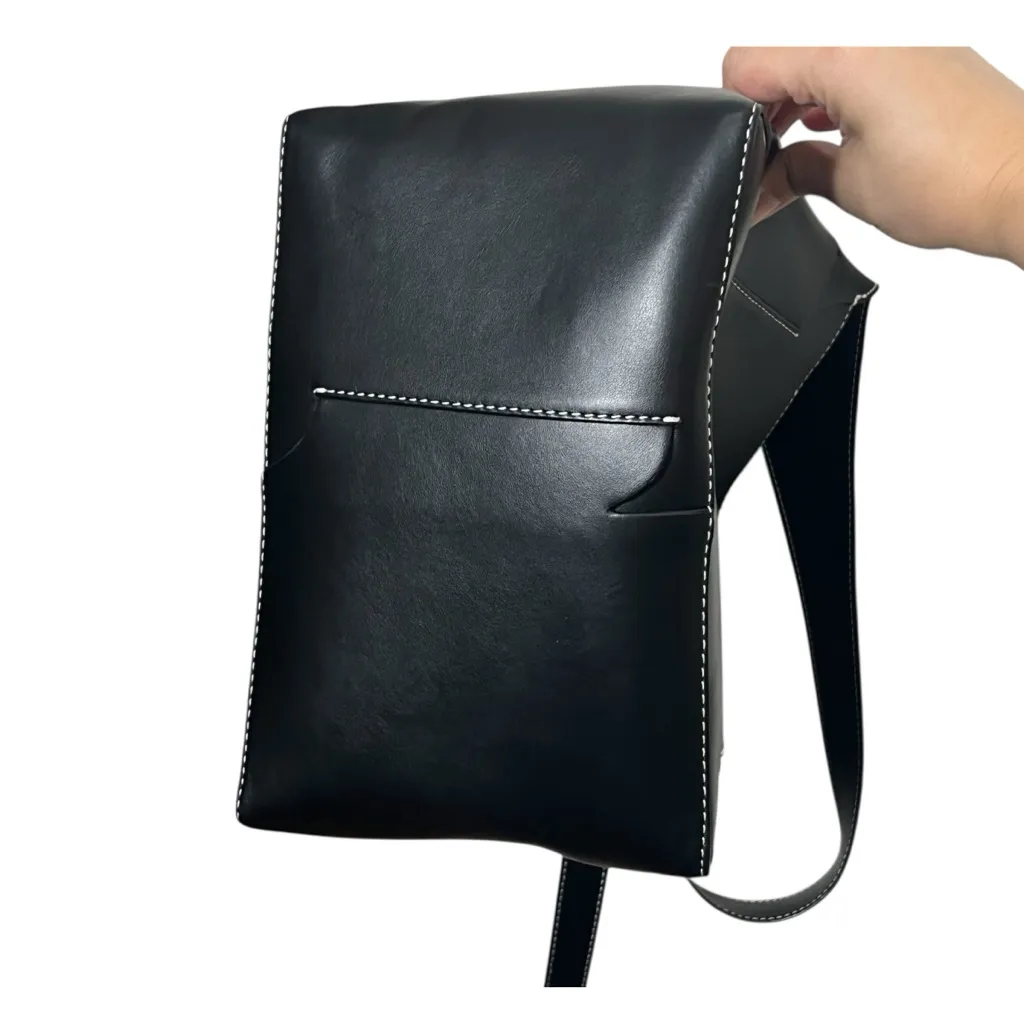 Cult Gaia Simona Bag Women’s Black Leather Shoulder Purse Modern - Image 8