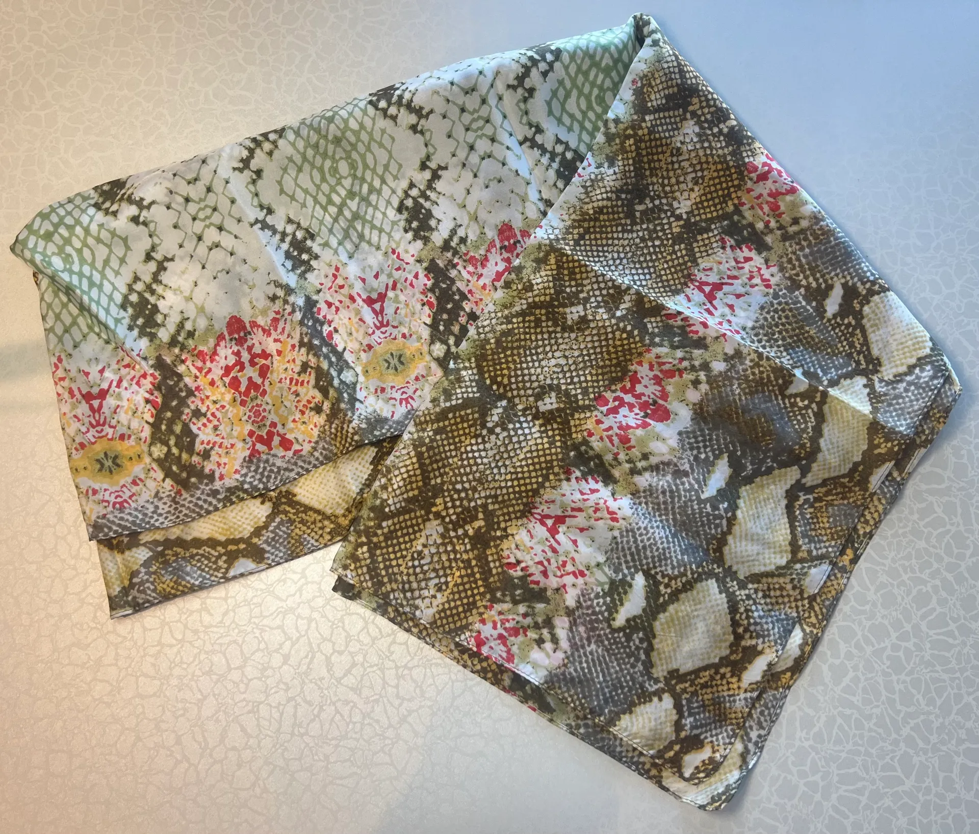 Chico’s | ladies snake print rectangular silk scarf  - Image 3