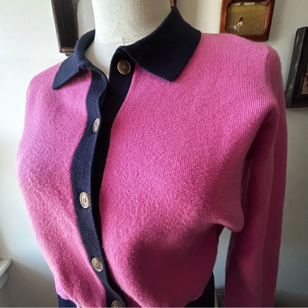 Anthropologie Maeve Cardigan Pink and Navy XS - Image 10