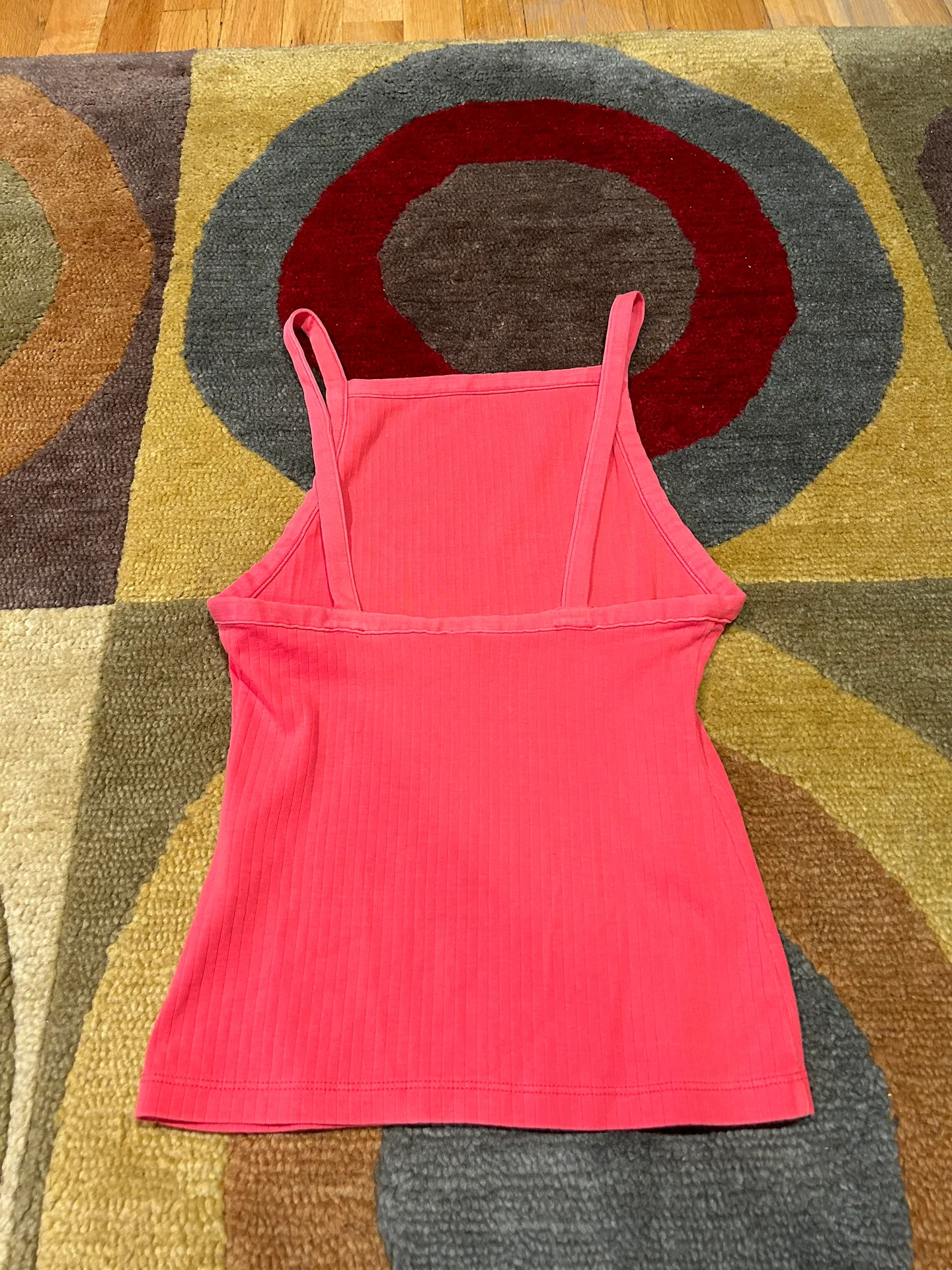 Intimately  High Neck Basic Ribbed Tank Top Light Red Size XS - Image 3