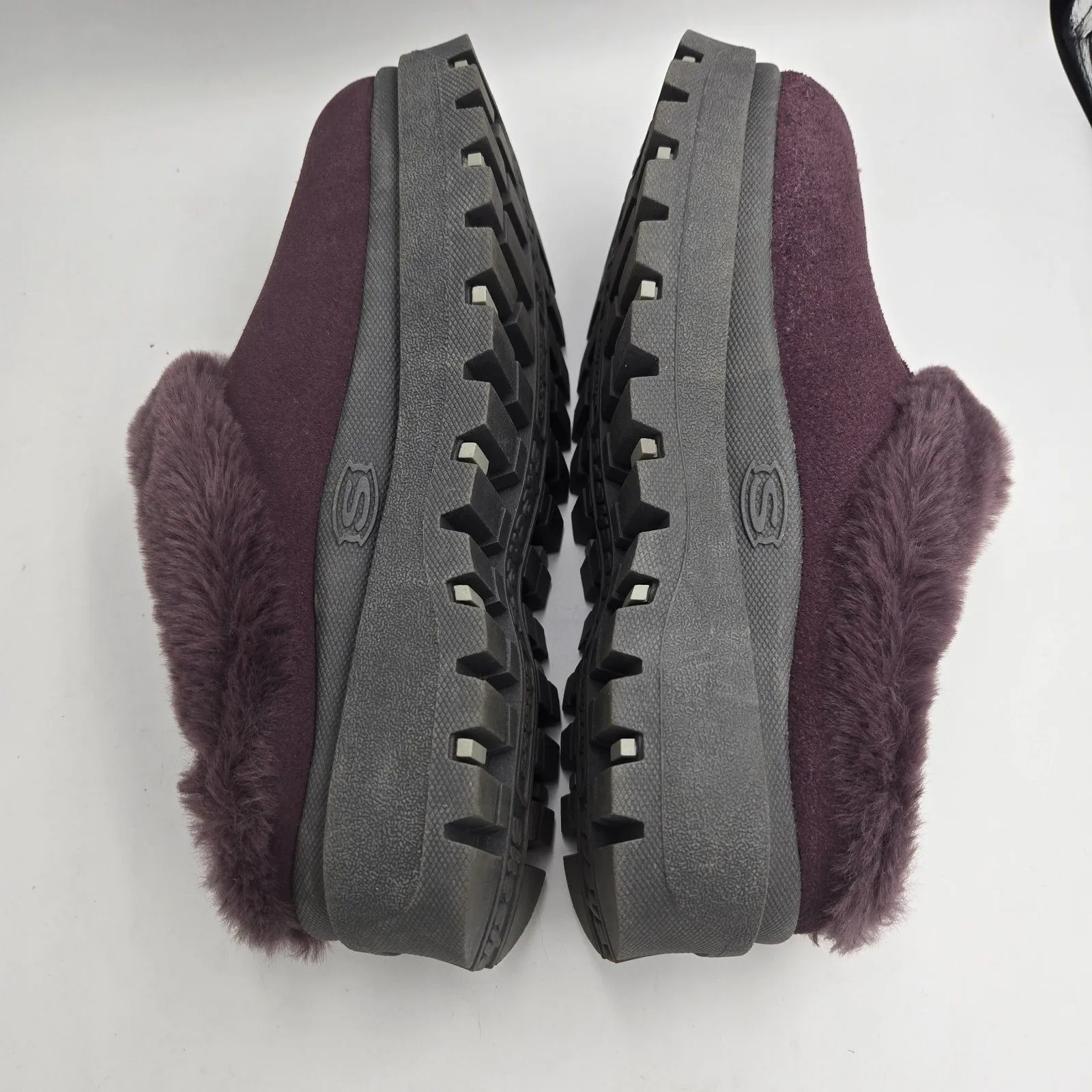 Skechers Fortress Clog Plum Suede Faux Fur Platform Sz 6.5 Slippers NWOT Shindig - Image 5