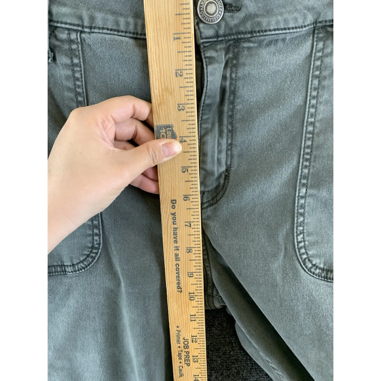 American Eagle Women’s Jeggings Moto Army Green Grunge Size 18 - Image 7