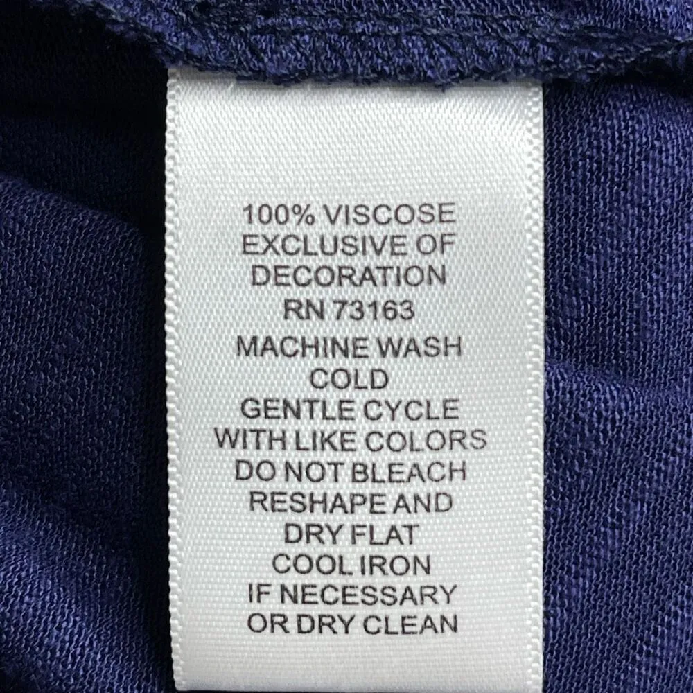 Cable & Gauge  Embroidered Slub Knit Blouse (blue) - Large - Image 9