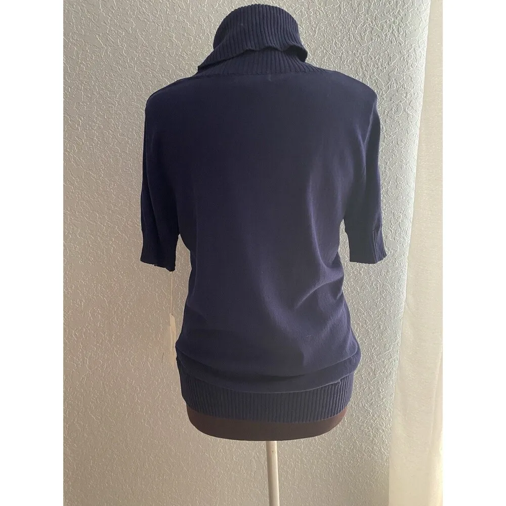 Cambridge Dry Goods Blue Turtleneck Sweater Silk Blend Pullover Size M NWT Size M - Image 5
