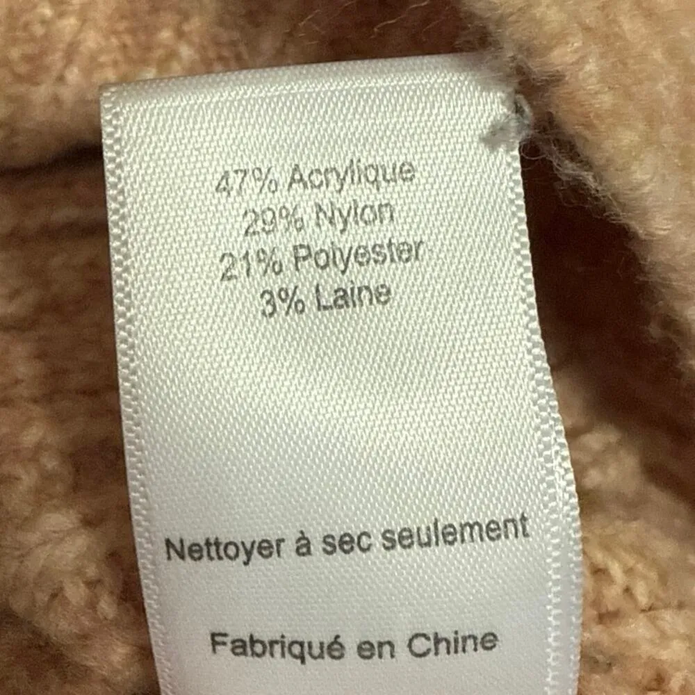 Lush Brown Turtleneck Argyle Long Sleeve Knit Cozy Pullover Sweater Top Size M - Image 4