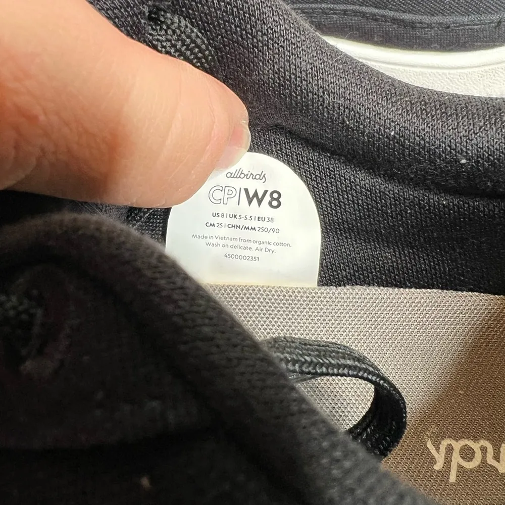 Allbirds Unisex Canvas Pacers Sneakers Black Size 8 Casual Eco-Friendly - Image 9