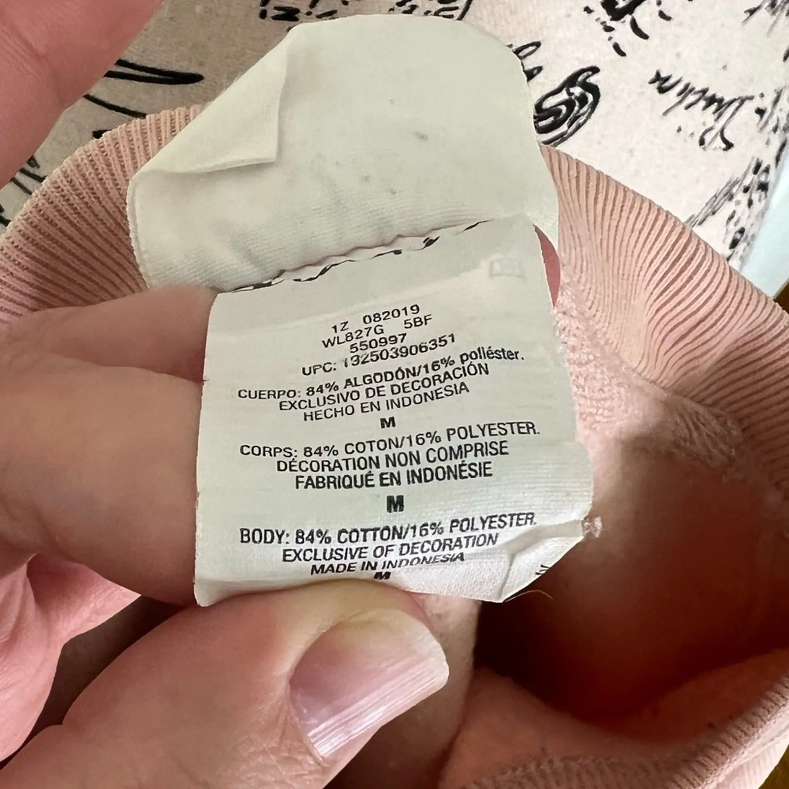 Champion‎ Cropped Reverse Weave Sweatshirt Light Pink Medium VGUC - Image 7