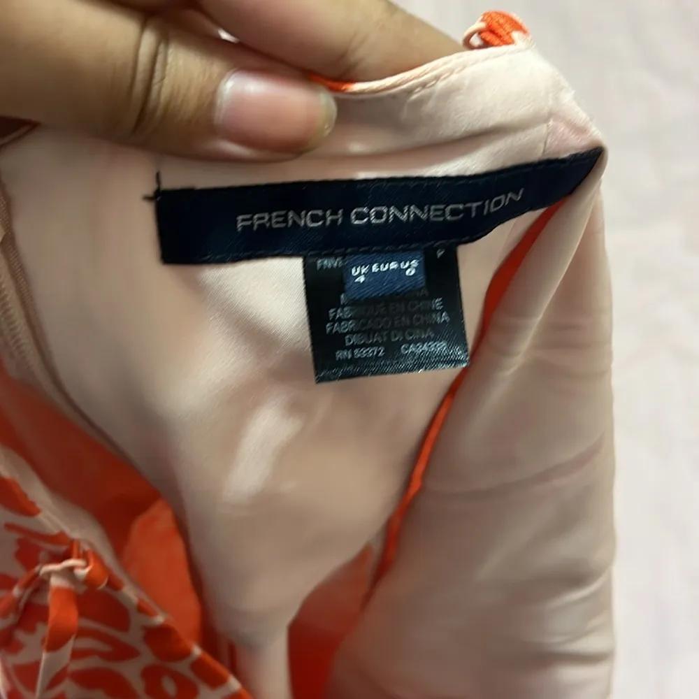 French Connection Orange Hearts & Kisses Print A-Line Dress - Image 8