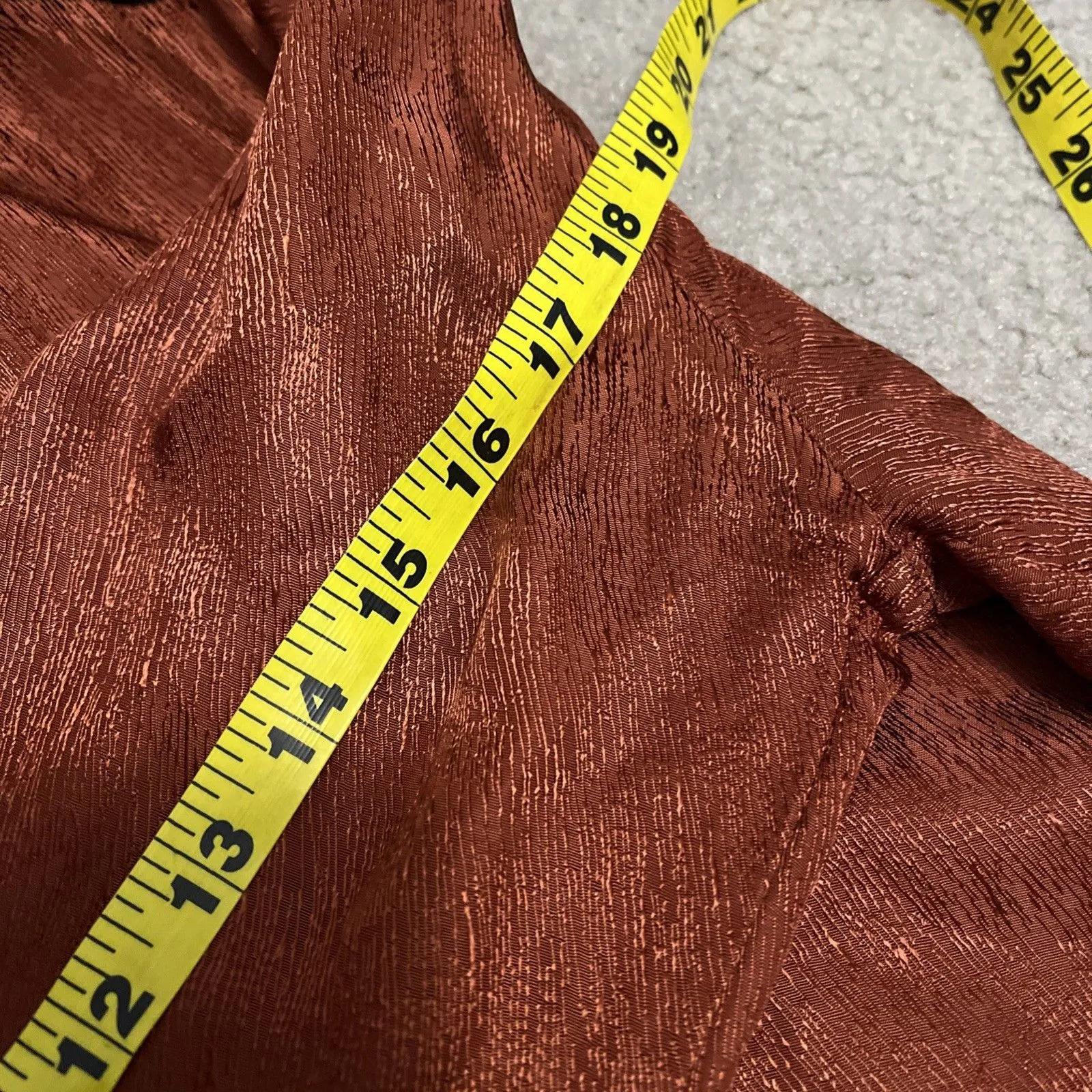 Womens Silk Shirt Small Bronze Metallic Dreamy Artsy Fairy Boho Mystical Formal Brown - Image 9