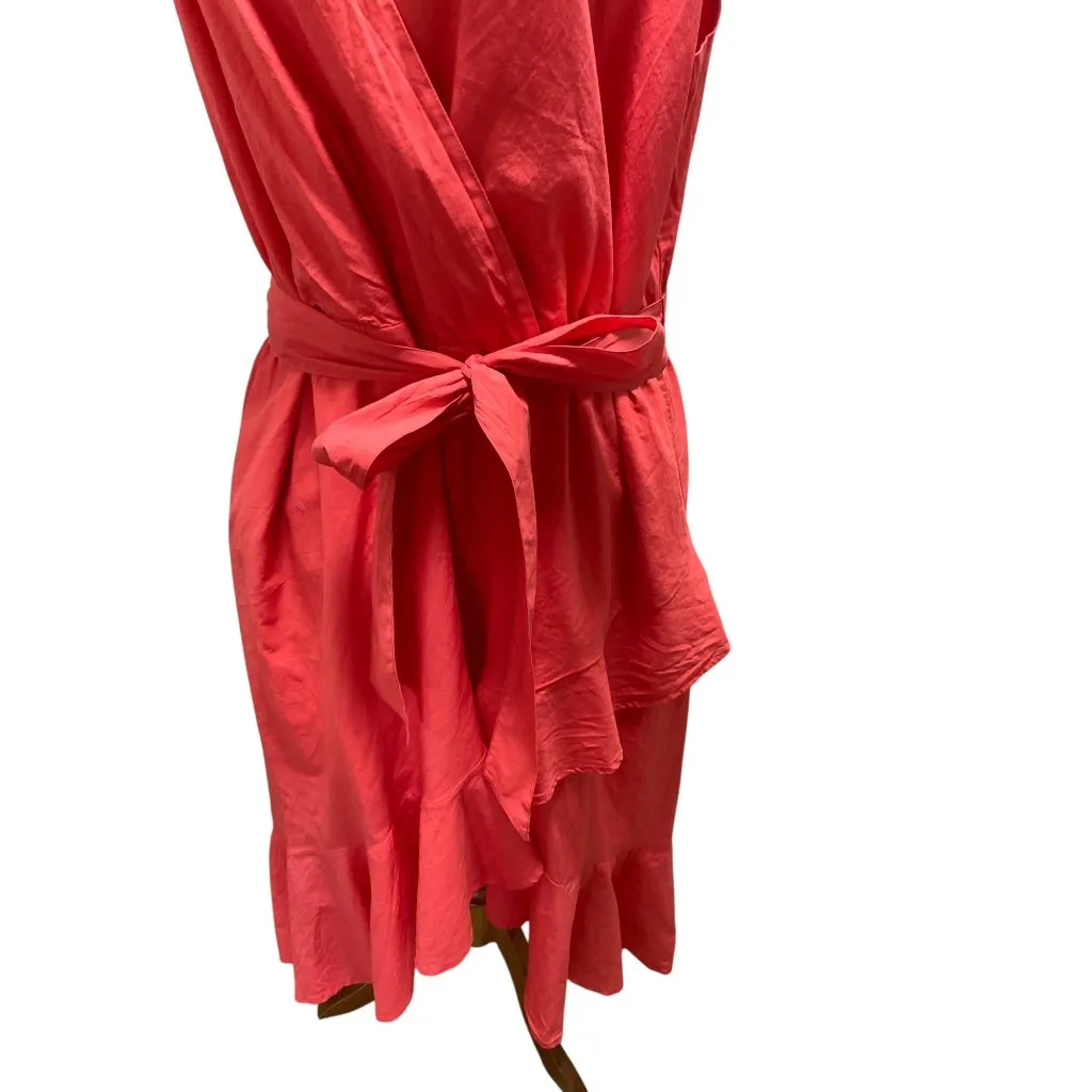 Jessica London Cotton Faux Wrap Dress Melon Size 20W Summer Boho Vacation Beach - Image 8