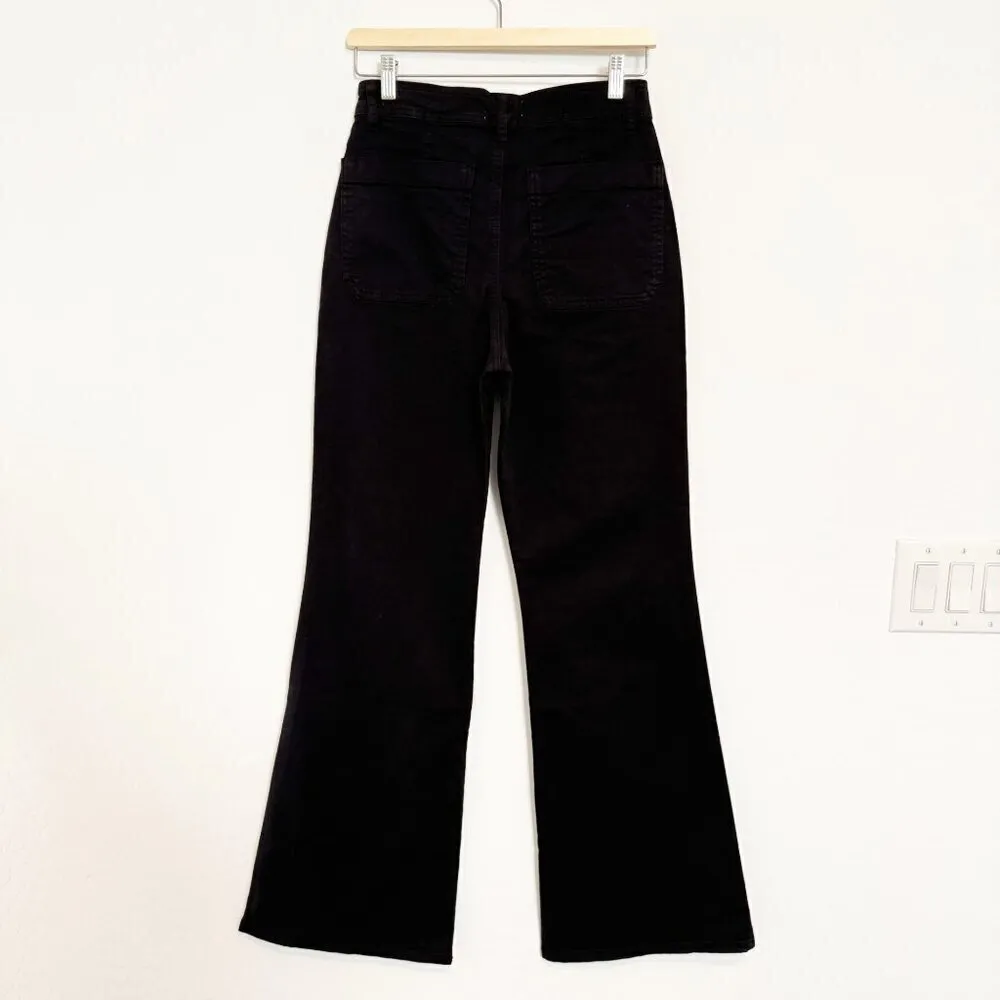 Marine Layer Bridget Flare Wide Leg Twill Pants Faded Black Stretch Plus Size 14 - Image 11