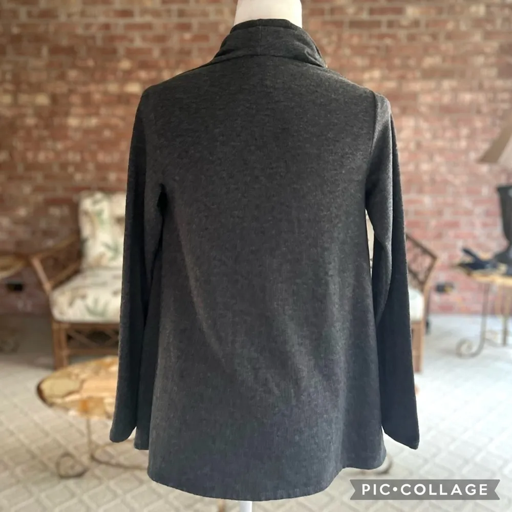 Bobeau Cardigan Wrap Grey One Button Asymmetrical Drape XS Boho Chic Office - Image 11