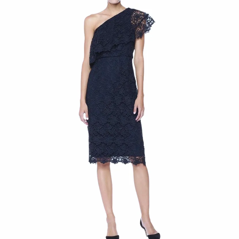 Nanette Lepore one shoulder lace sheath dress sz 8 - Image 3