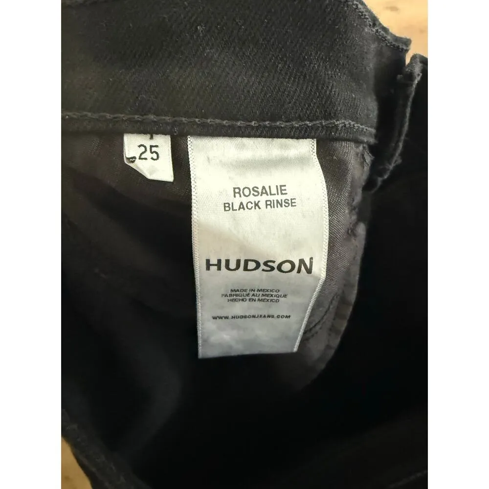 $215 New Hudson Rosalie High Waist Wide Leg Crop Jeans - Black - 25 - Image 7