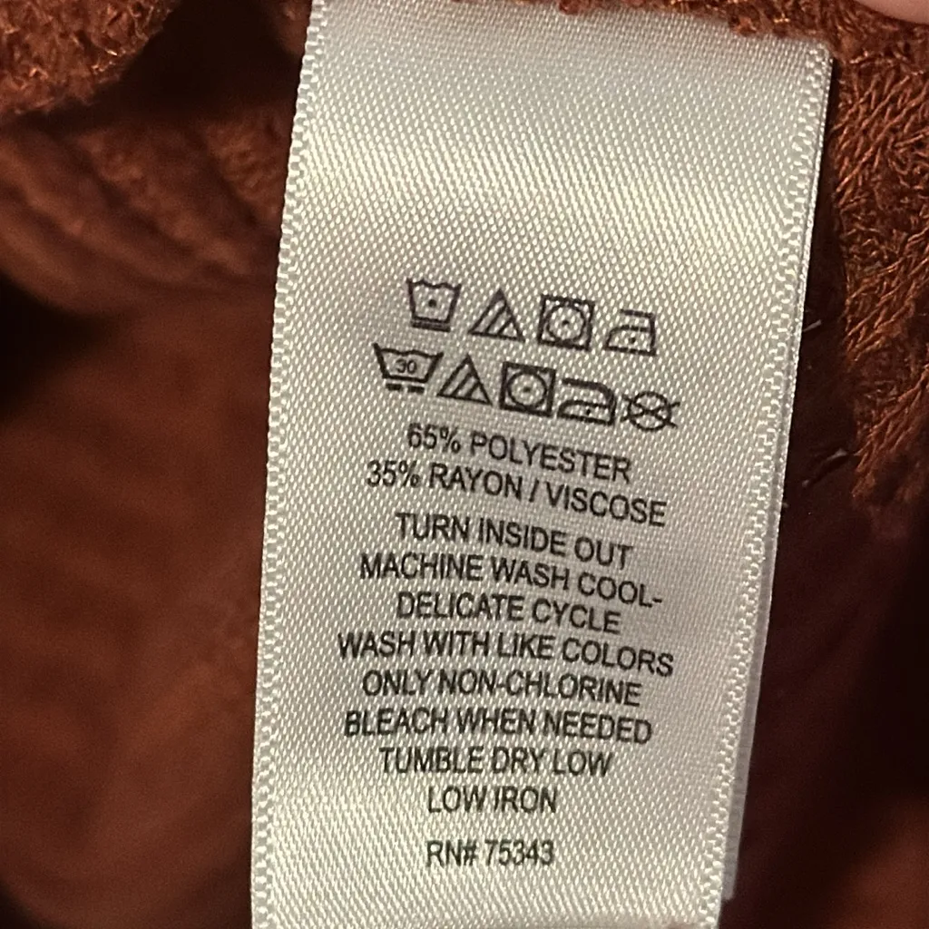 Cynthia Rowley Waffle Knit Turtleneck Dress Rust Brown Women’s XS - Image 10