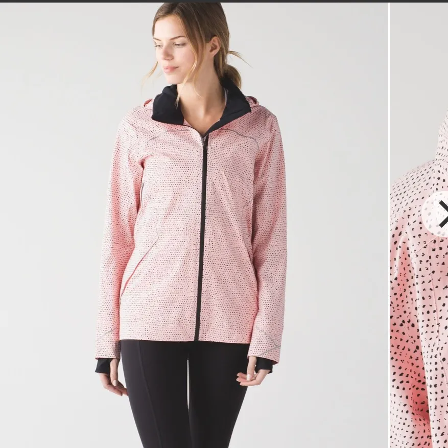 Lululemon Runaway Windbreaker Jacket Reflective Pink Black Speckle Size 4 Small - Image 2