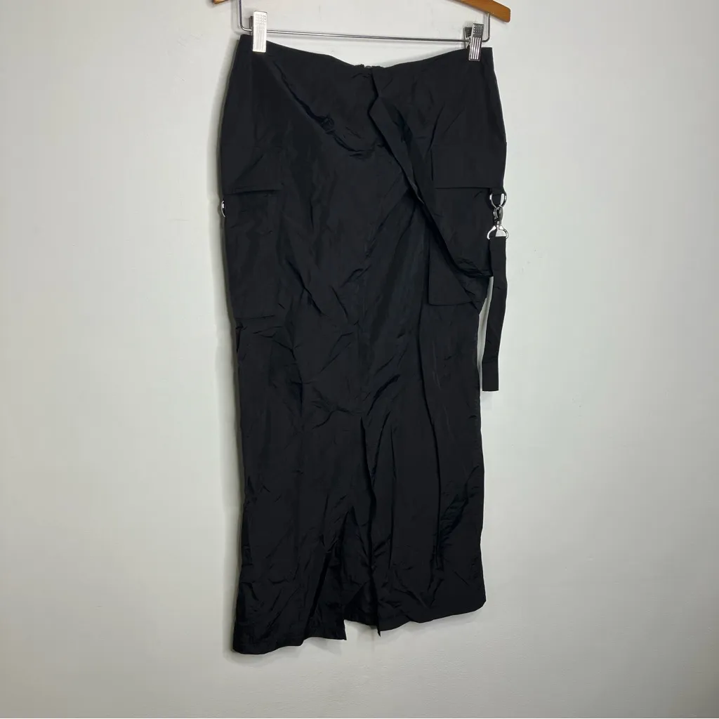 The Ragged Priest aura parachute midi skirt black nylon women’s size 8 brand new - Image 10