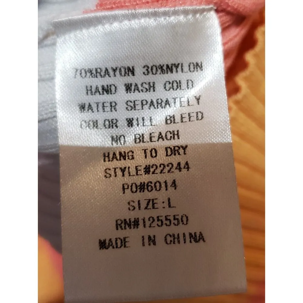 Hera Collection Women Multi Striped Tie Front Cutout Waist Knee Length Dress L - Image 8