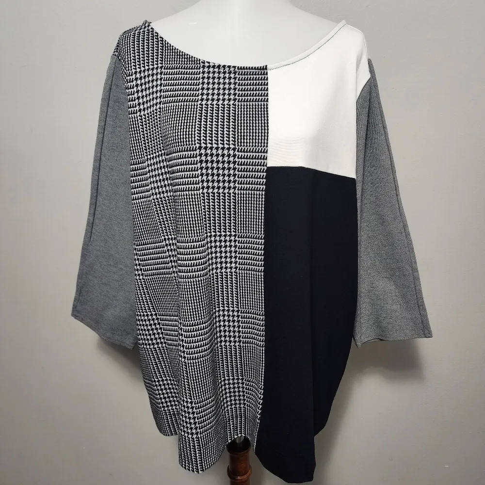 Lane Bryant herringbone colorblock ponte knit blouse size 22/24 - Image 2