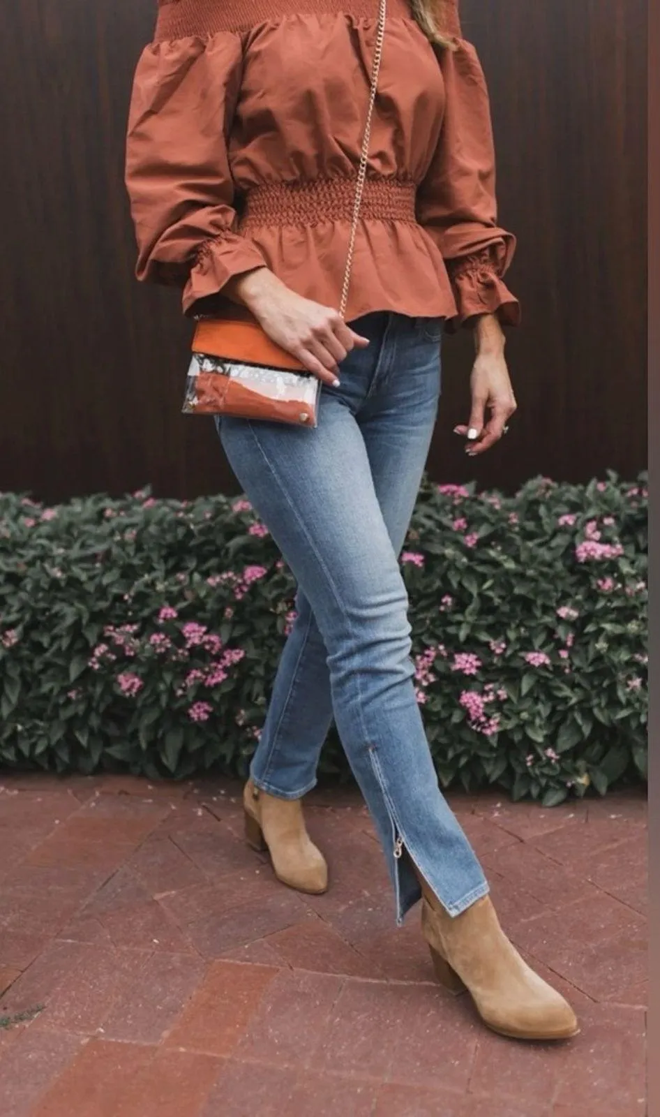 FRAME Le Boy Zip Hem Crop Jeans Ankle Picadilly Distressed Stretch Blue Size 26 - Image 4