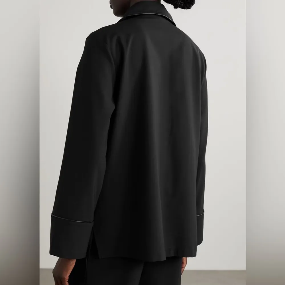 NWT SLEEPER Off The Duty piped crepe pajama shirt Size XS - Image 4