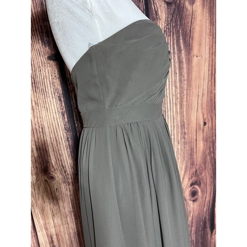 Jenny Yoo Prom Dress Sz 6 Formal Taupe Gray Strapless Long Bridesmaid Gown - Image 8