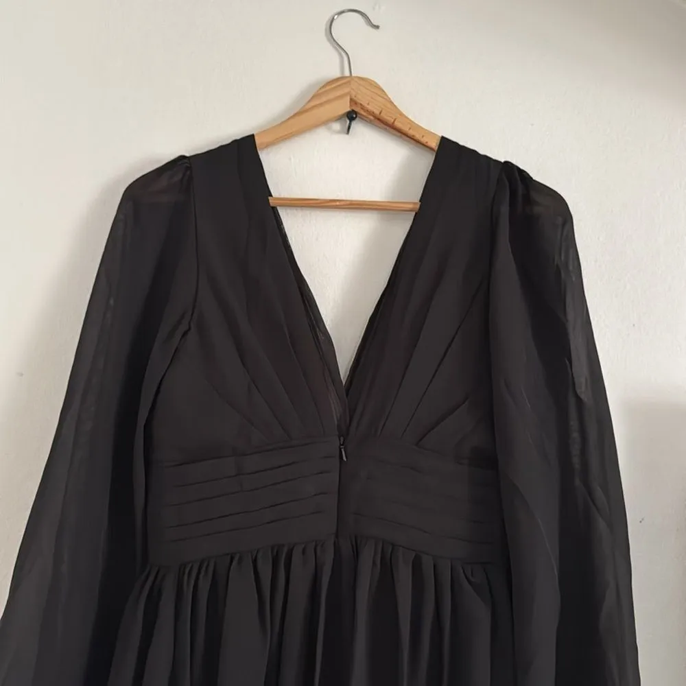 Amazon Black Maxi Dress with V-Neck and Slit NWOT - Image 4