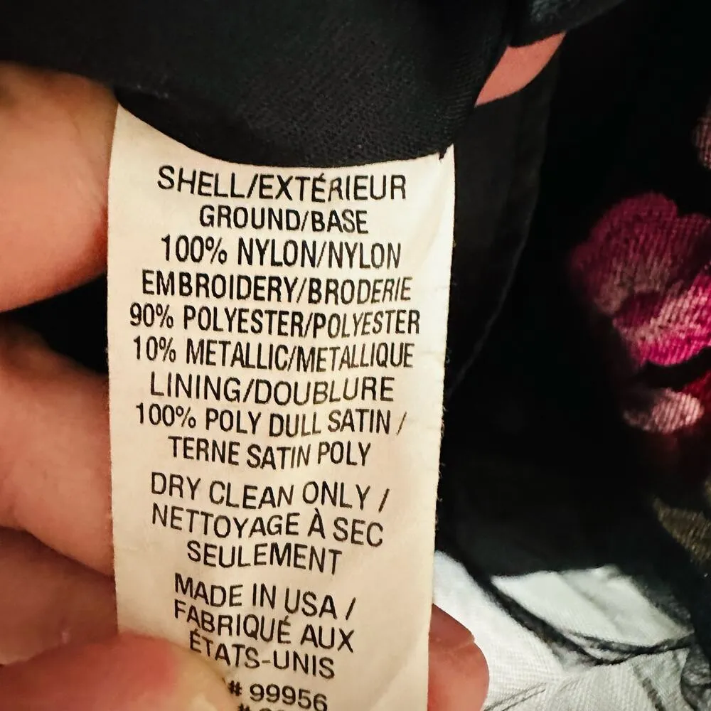 SHOSHANNA MIDNIGHT Black Pink Bayard Embellished Floral Mesh Mini Dress Size 8 - Image 15