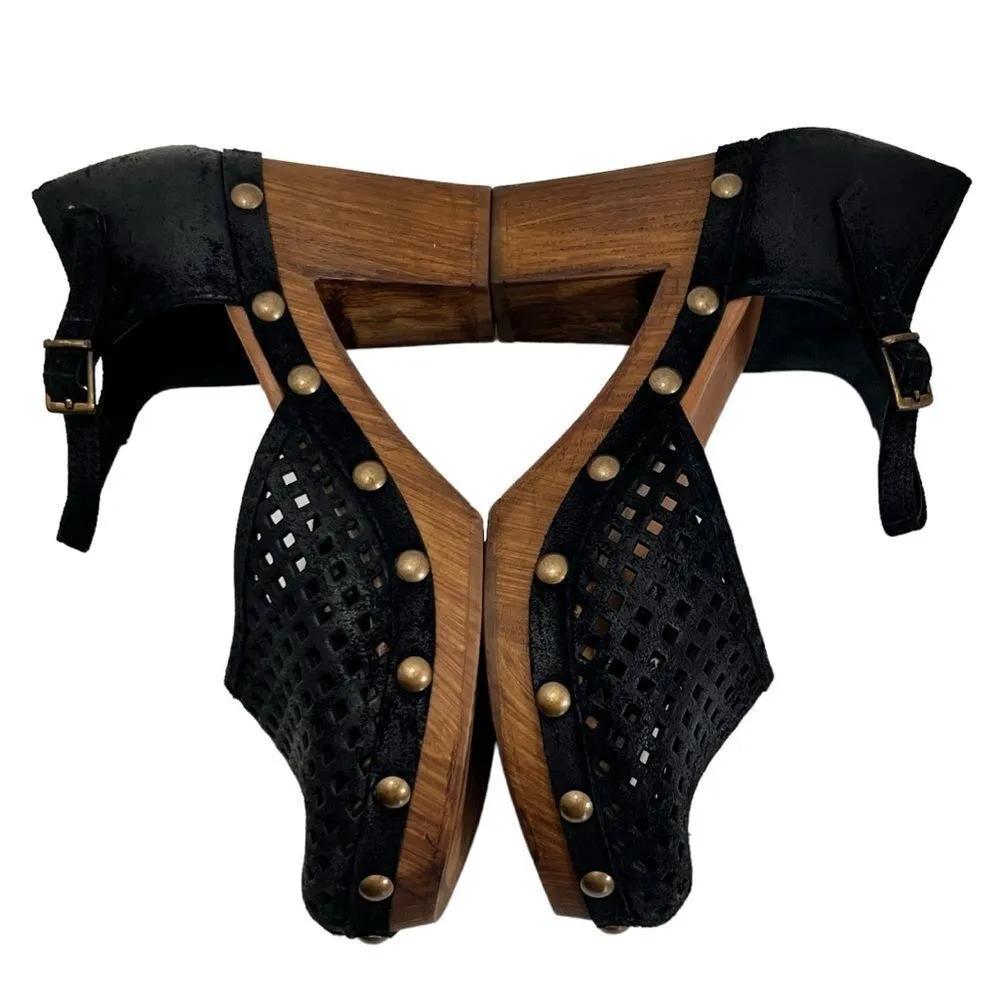 Eric Michael Black Wood Gigi Clog Sandals - Image 5