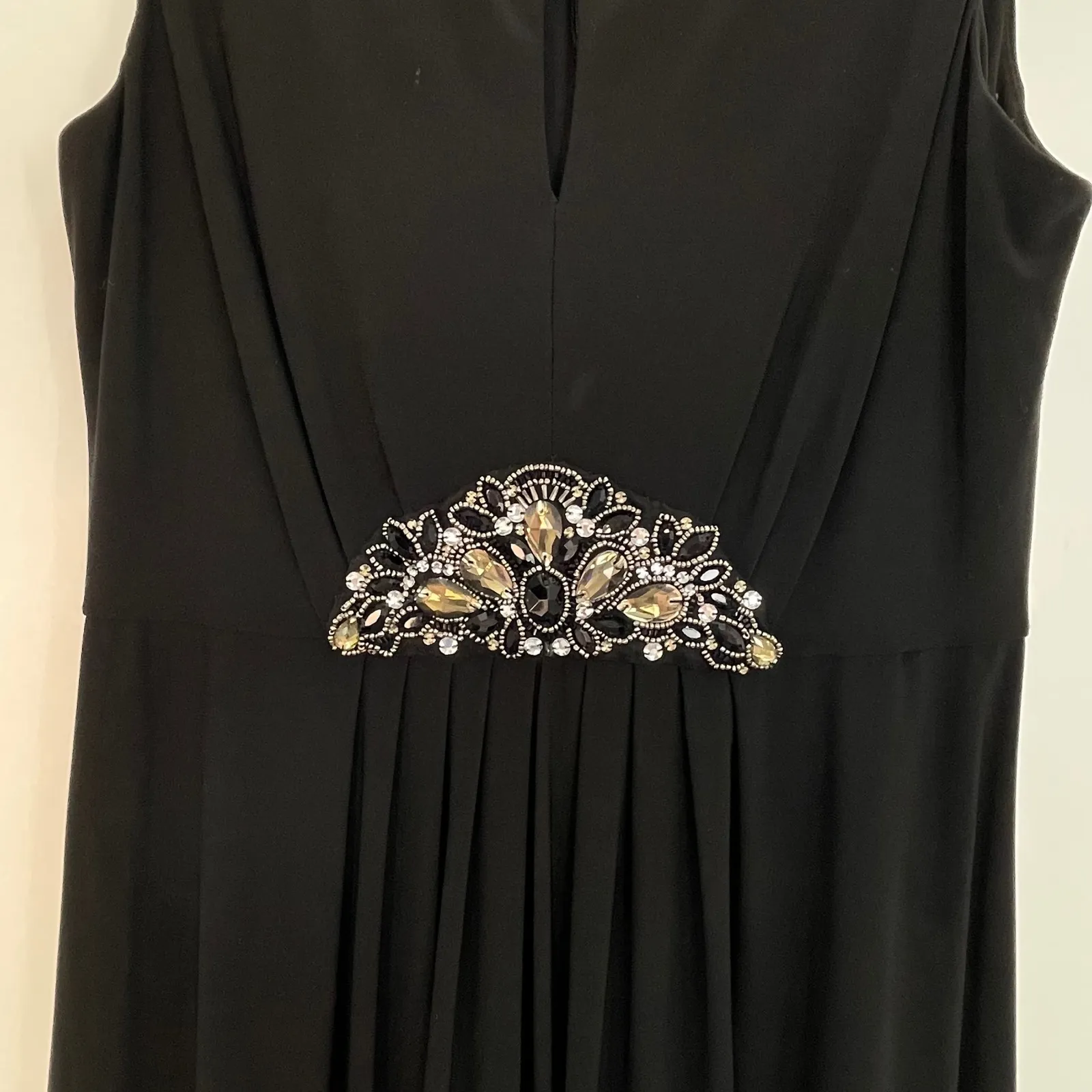 Eliza J Women's Black Sleeveless Embellished Evening Maxi Down Dress‎ Size 4 - Image 6