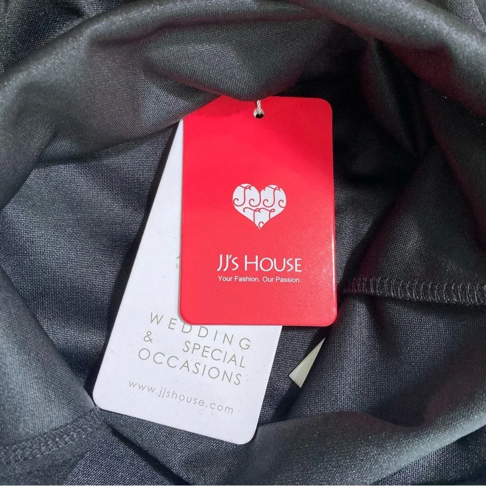 JJ’s House Black and Rhinestone Chain Strap Bodycon Mini Dress Large NWT - Image 14