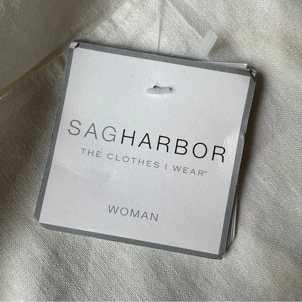 NWT Sag Harbor Woman Linen Crop Pants Size 20W Beadwork Embroidery Cream R11 - Image 6