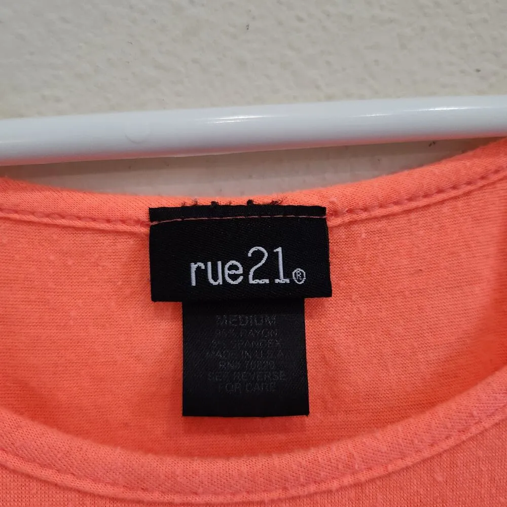 Rue21 Elephant Geometric Graphic Print Tank Top Spaghetti Strap Peach Size M - Image 4