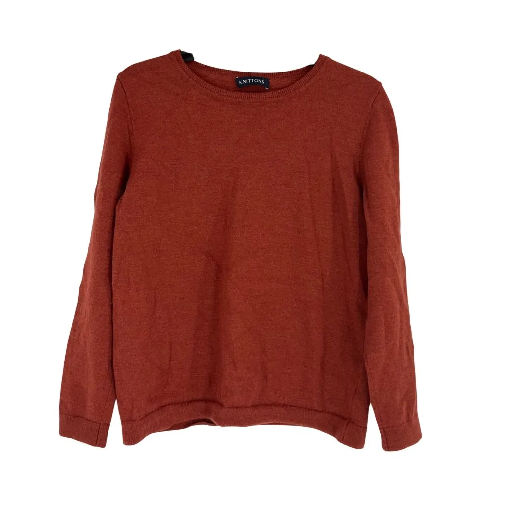 Womens Rust Red Knittons Extra Fine Merino Wool Sweater XL Classic casual stretc - Image 7