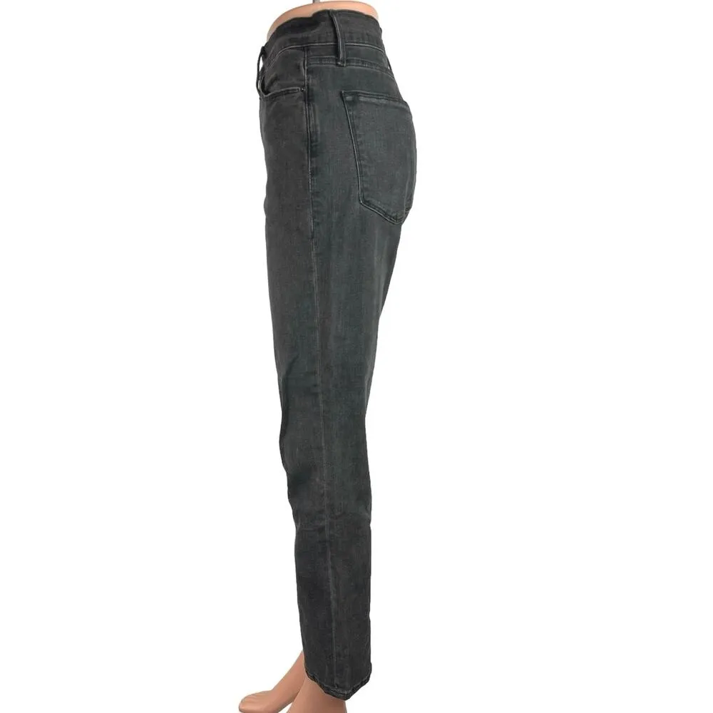 Frame Denim Tierra Black High Rise Stretch Ankle Straight Leg Jeans Size 27 - Image 2