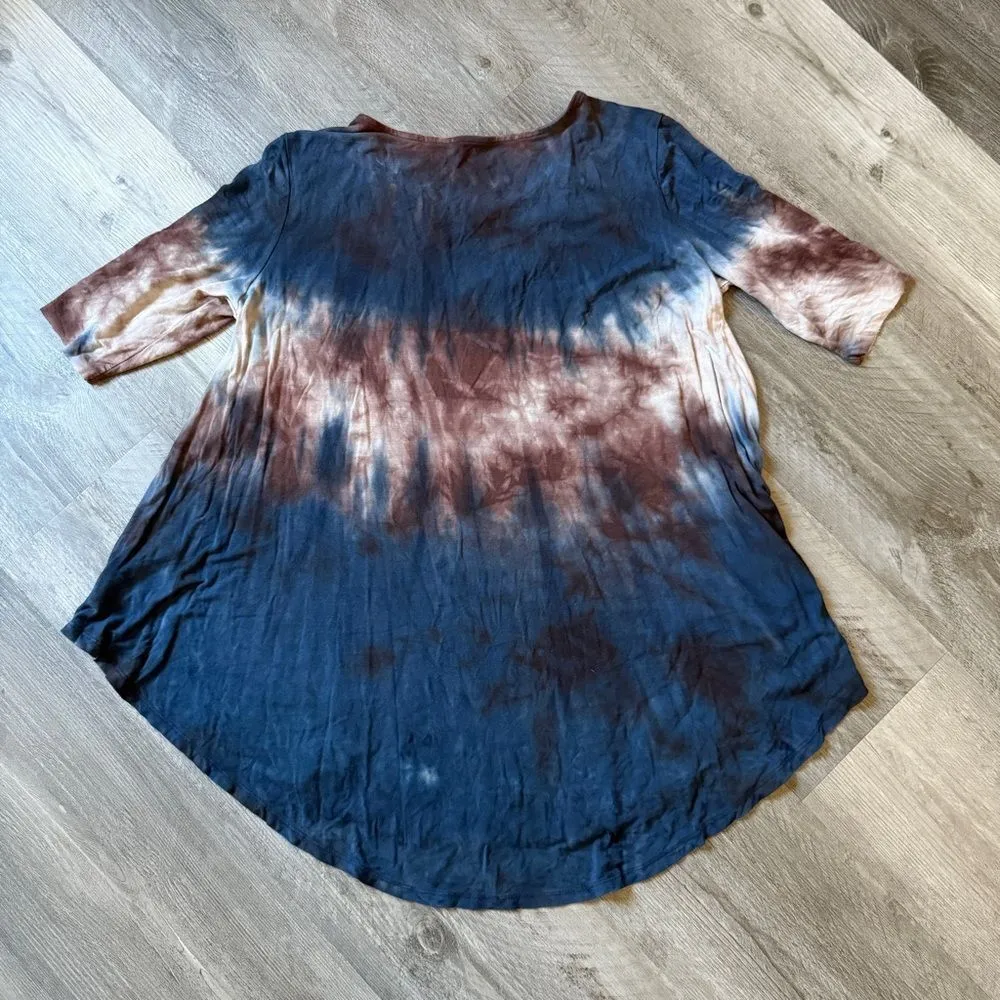 American Eagle Tie Dye Top Flowy Soft Round Hem Medium - Image 9