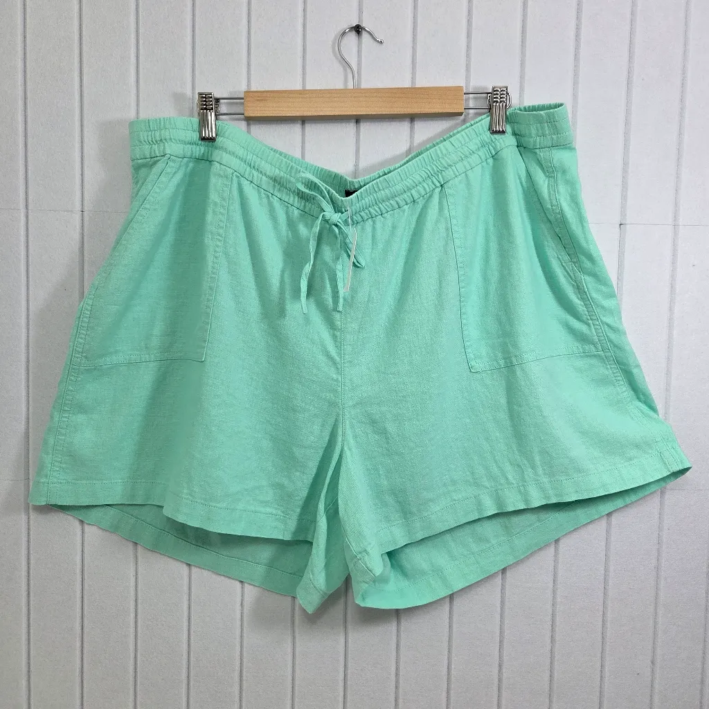 J.Crew Linen-blend drawstring short in Mint Size 2X NEW‎ - Image 2