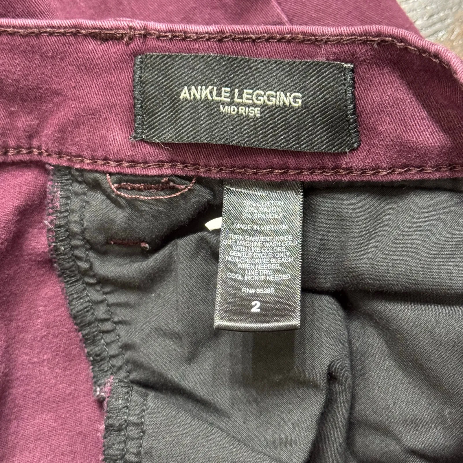 Express Purple Distressed Ankle Legging Mid Rise Jeans Pants Skinny Size 2 - Image 8