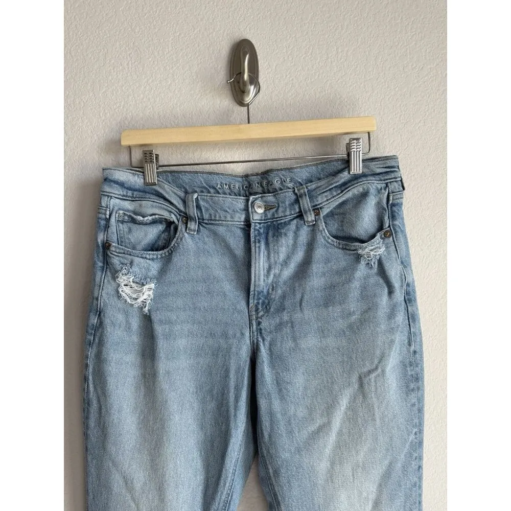 American Eagle Jeans Women's 12 90s Low Rise Skinny Kick Stretch Denim Raw Hem‎ - Image 7