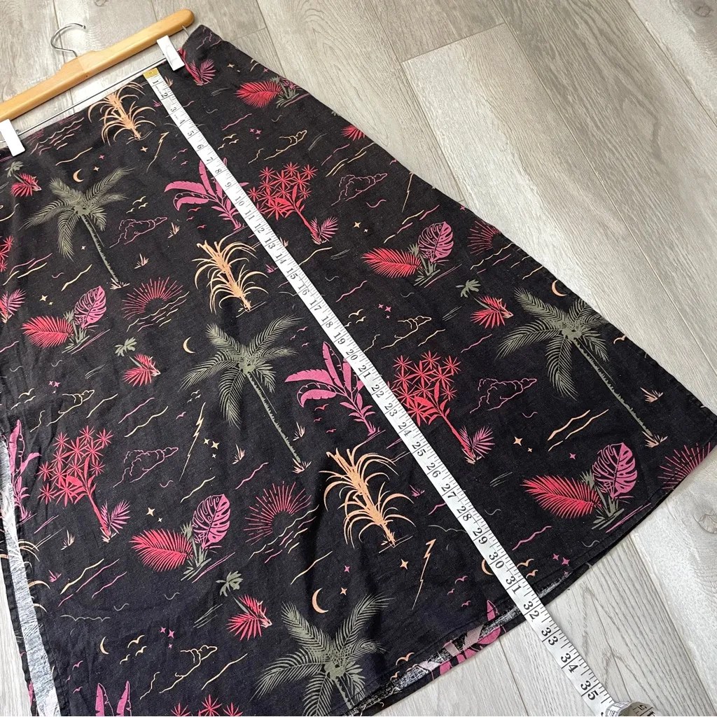 Marine Layer Skirt hemp midi beach wizard print womens Black (size 6) vacation - Image 7