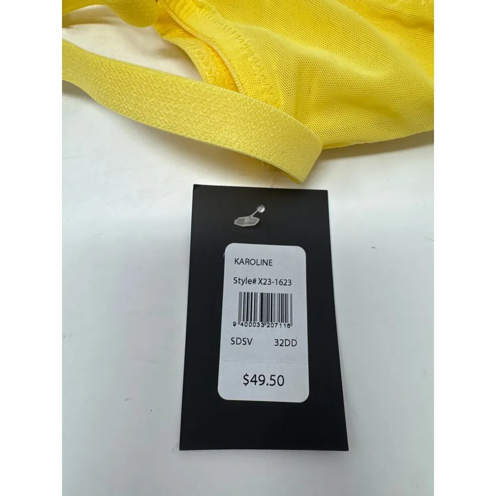 Fredericks Of Hollywood Yellow Lace Underwire Bra 32DD Karoline Brand New - Image 4