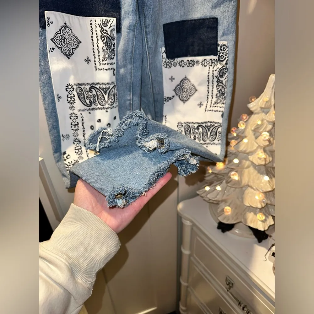 Kensie True Vintage The Slim Patchwork High Rise Jeans - Image 3