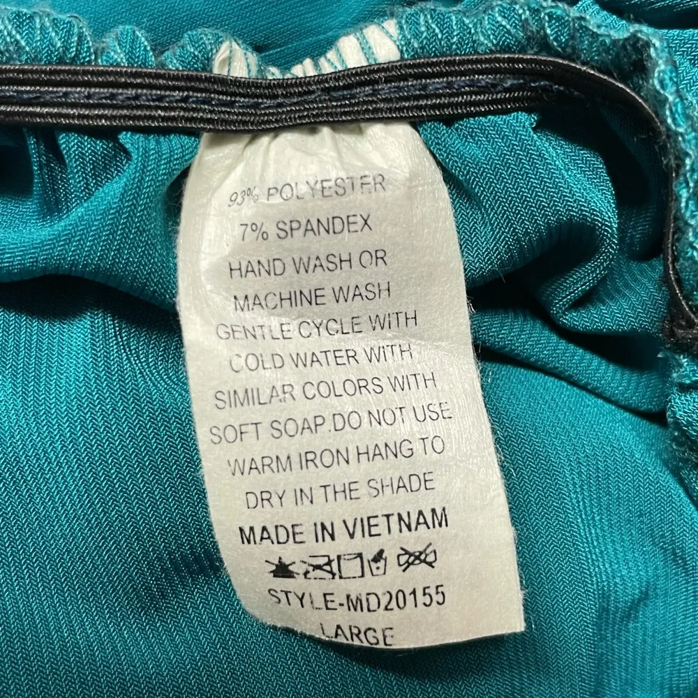 NWT Black Koi Emerald green mini dress size Large Shoulder style#MD20155 - Image 8