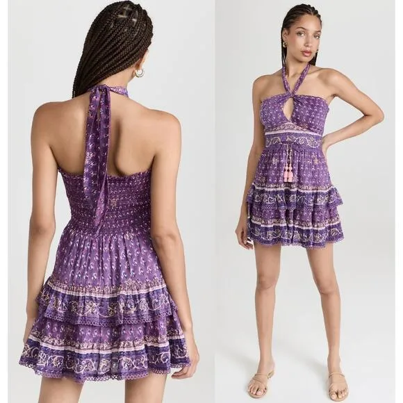 Bell | Ariel Mini Dress in Purple Print | Sz XL - Image 2