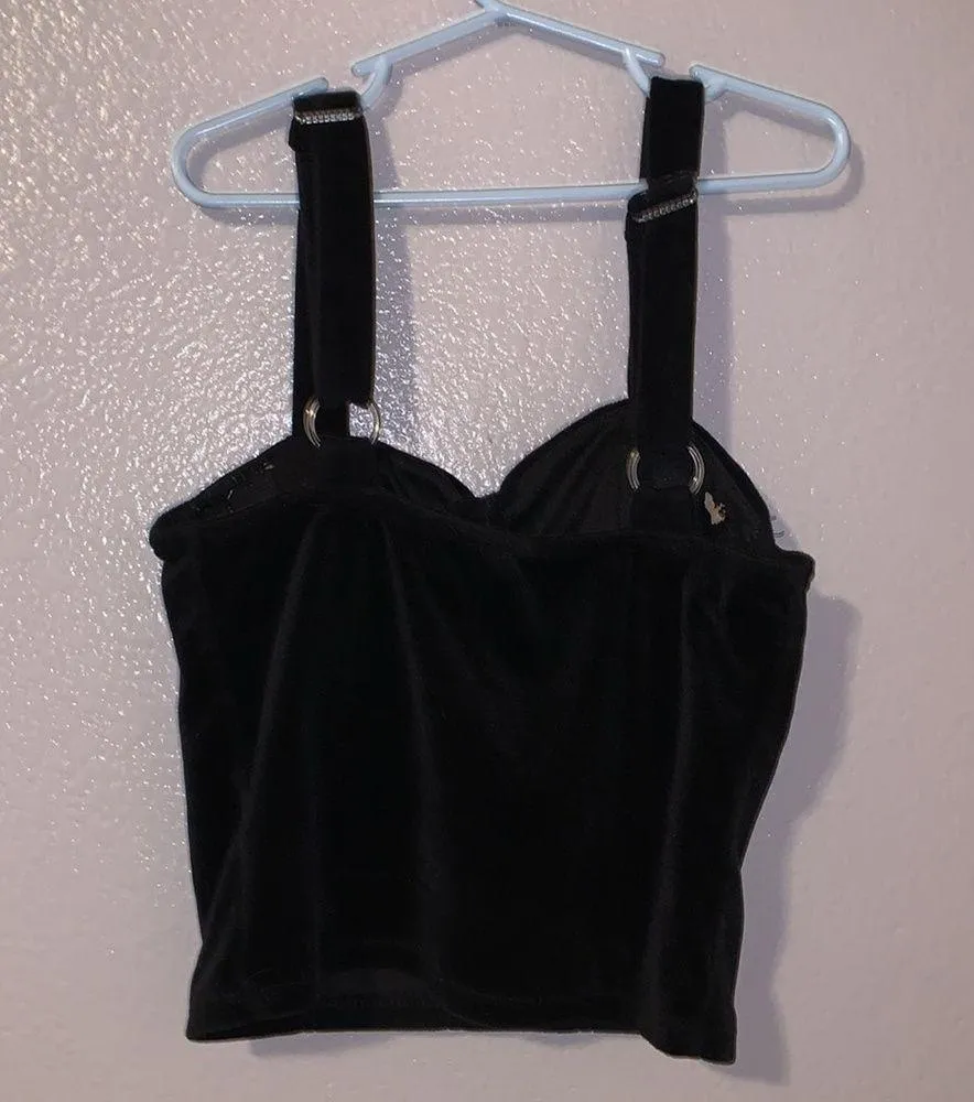 super soft plush velour velvet corset crop top - Image 4