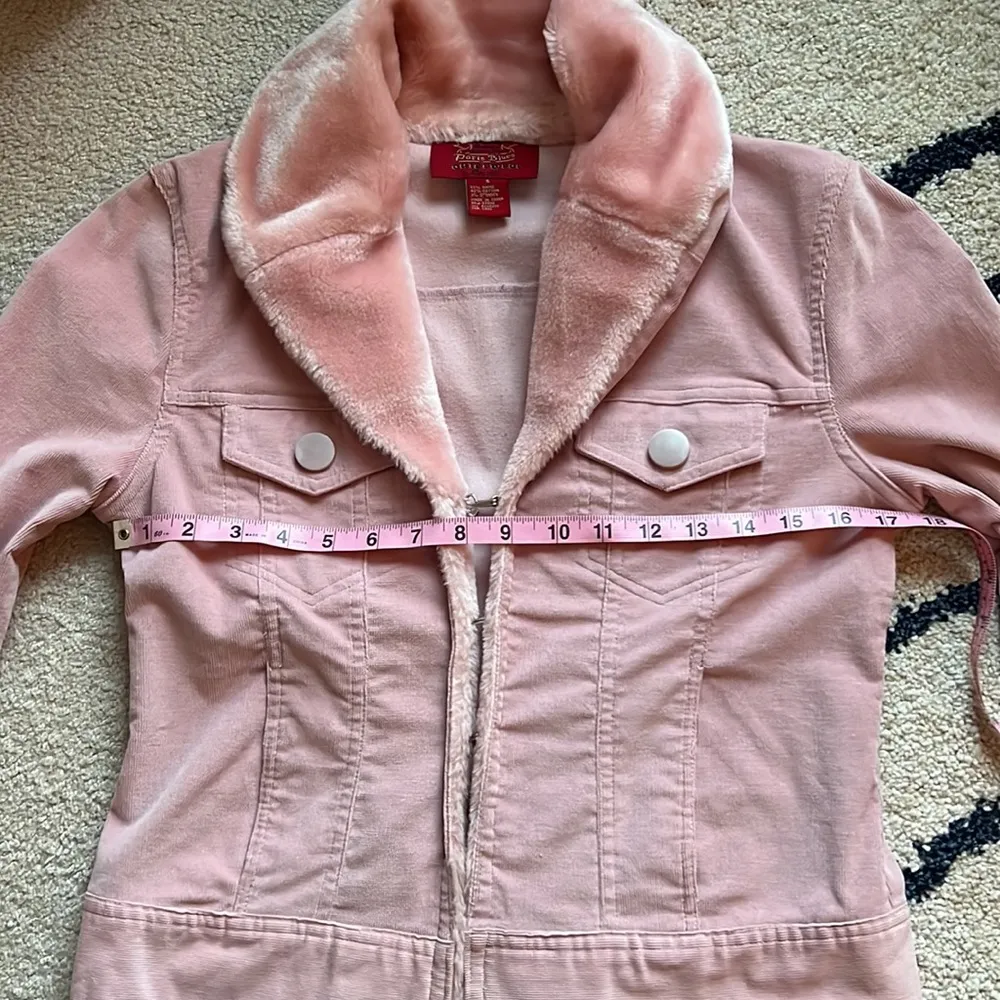 Corduroy and Faux Rabbit fur jacket Pink Size undefined - Image 3