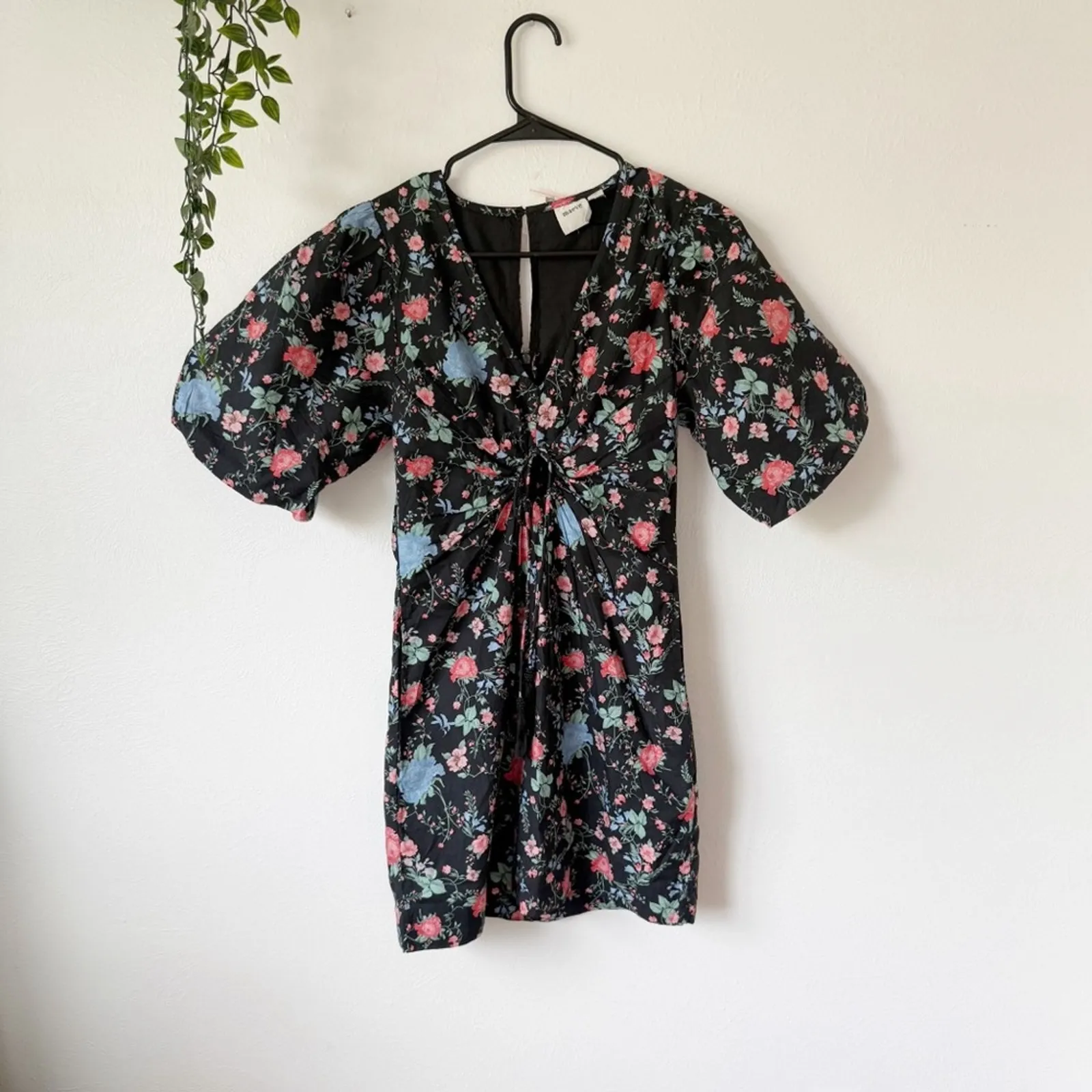 NWT Maeve Floral Puff Sleeve Cotton Mini Dress Sz XS - Image 2
