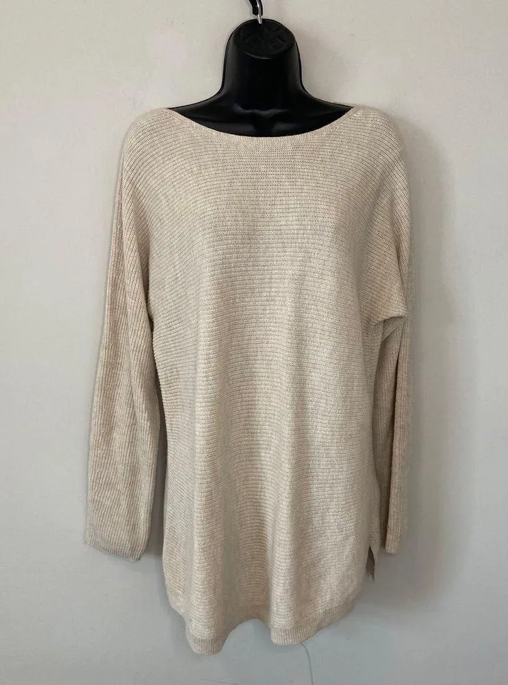 J Jill Heather Oatmeal Knit Wearever Textured Dolman Sleeve Sweater Size Small - Image 4